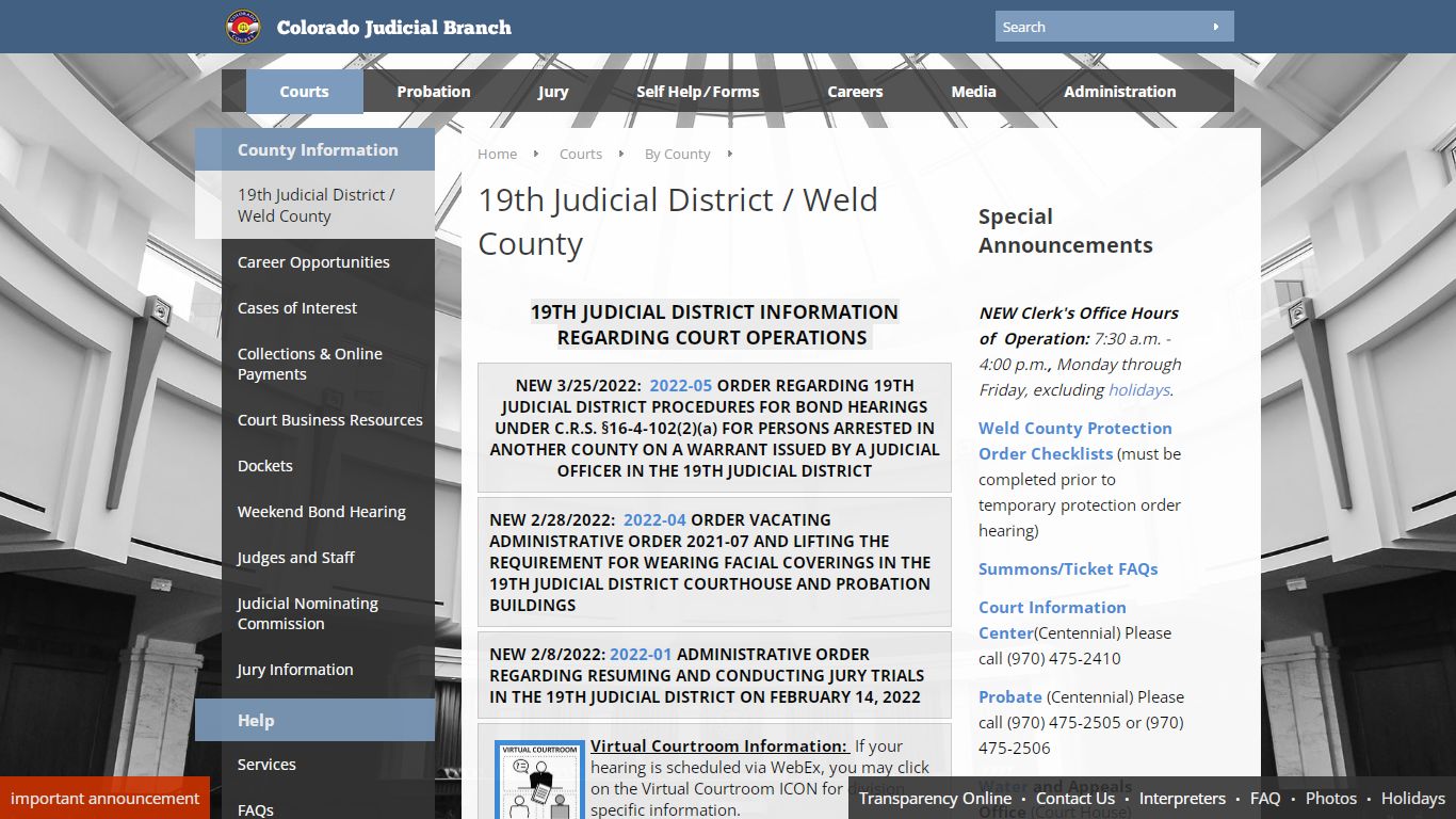 Colorado Judicial Branch - Weld County - Homepage